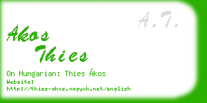akos thies business card